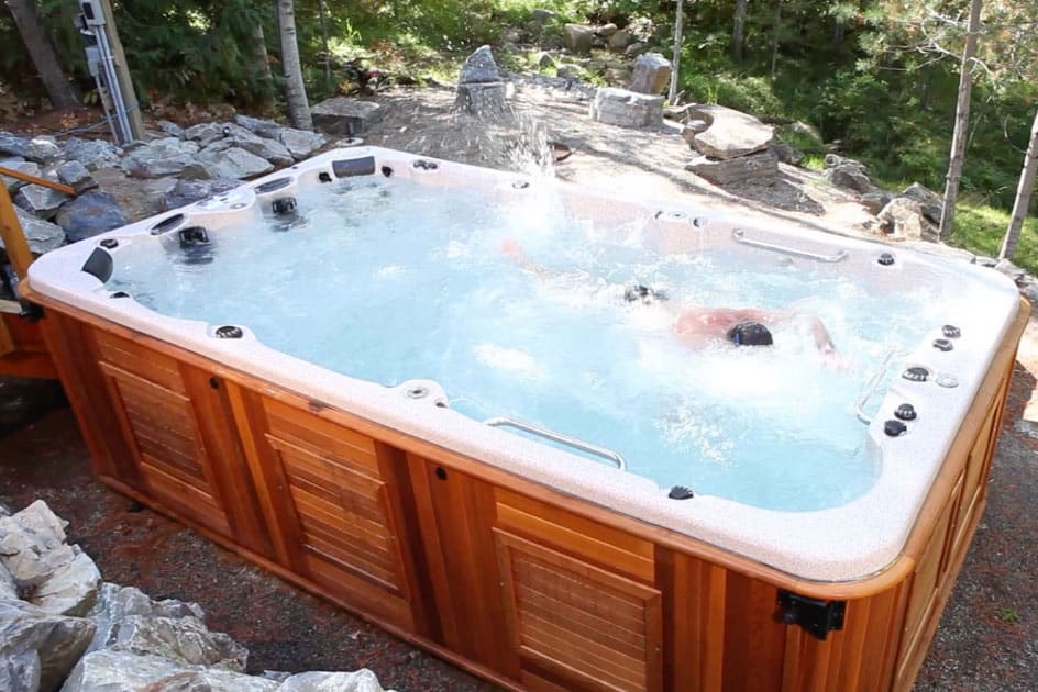Swim spa for year-round exercise and soak